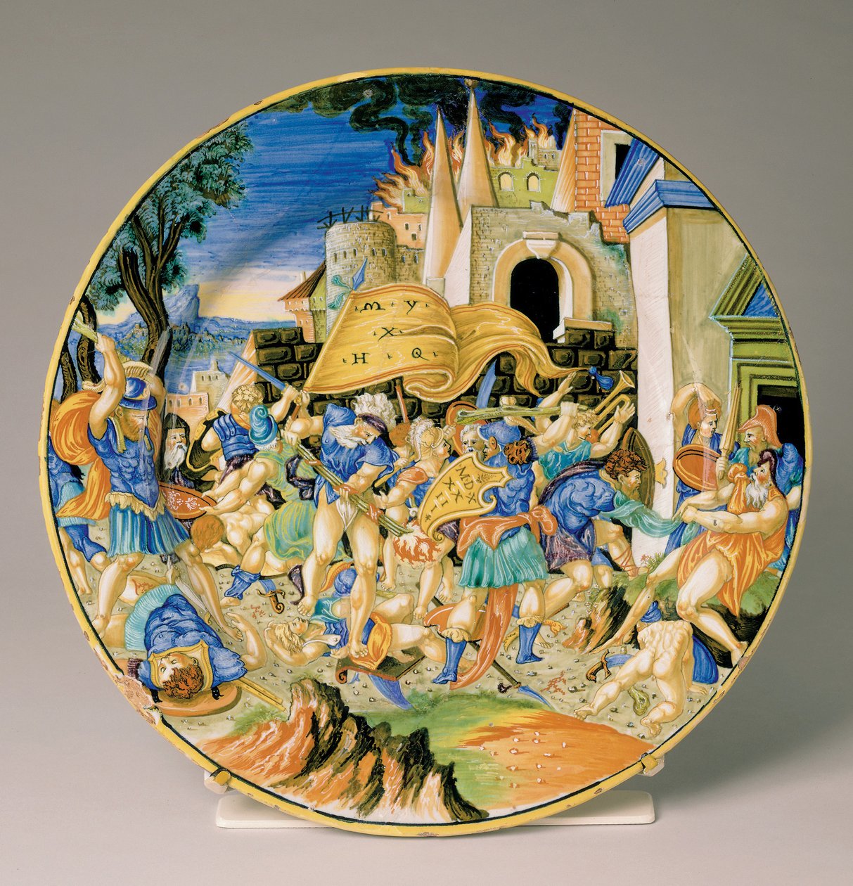 Piatto con la battaglia di Roncevaux da Francesco Xanto Avelli