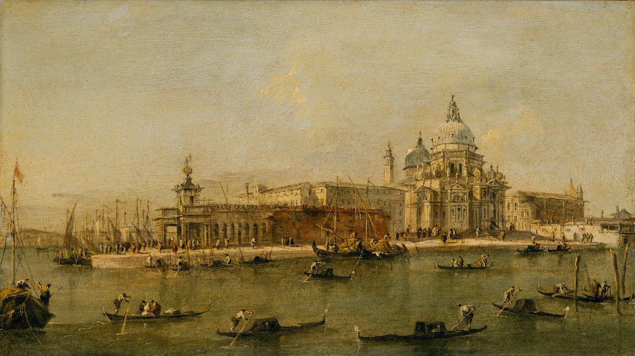 Venezia: La Dogana e Santa Maria della Salute da Francesco circle of Guardi