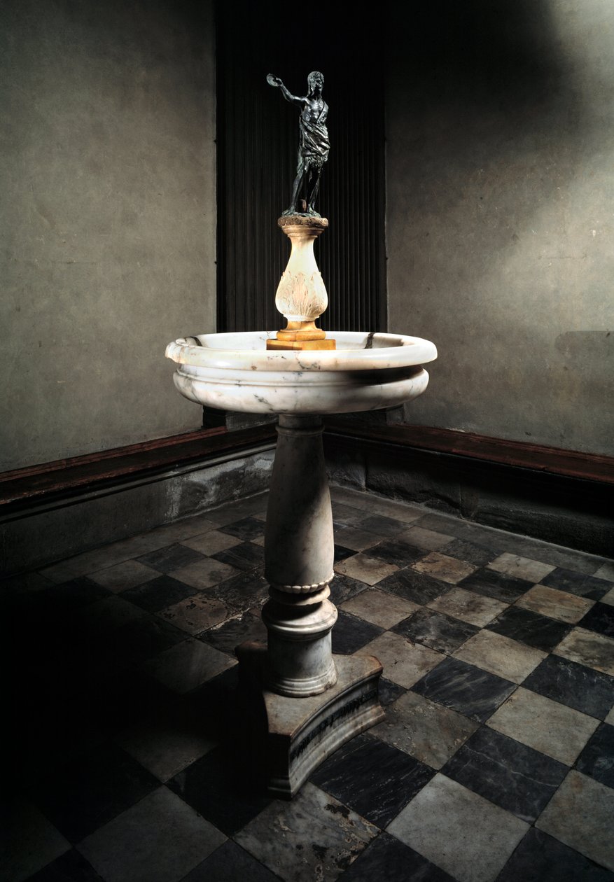 Acquasantiera con statua di San Giovanni Battista da Francesco da Sangallo