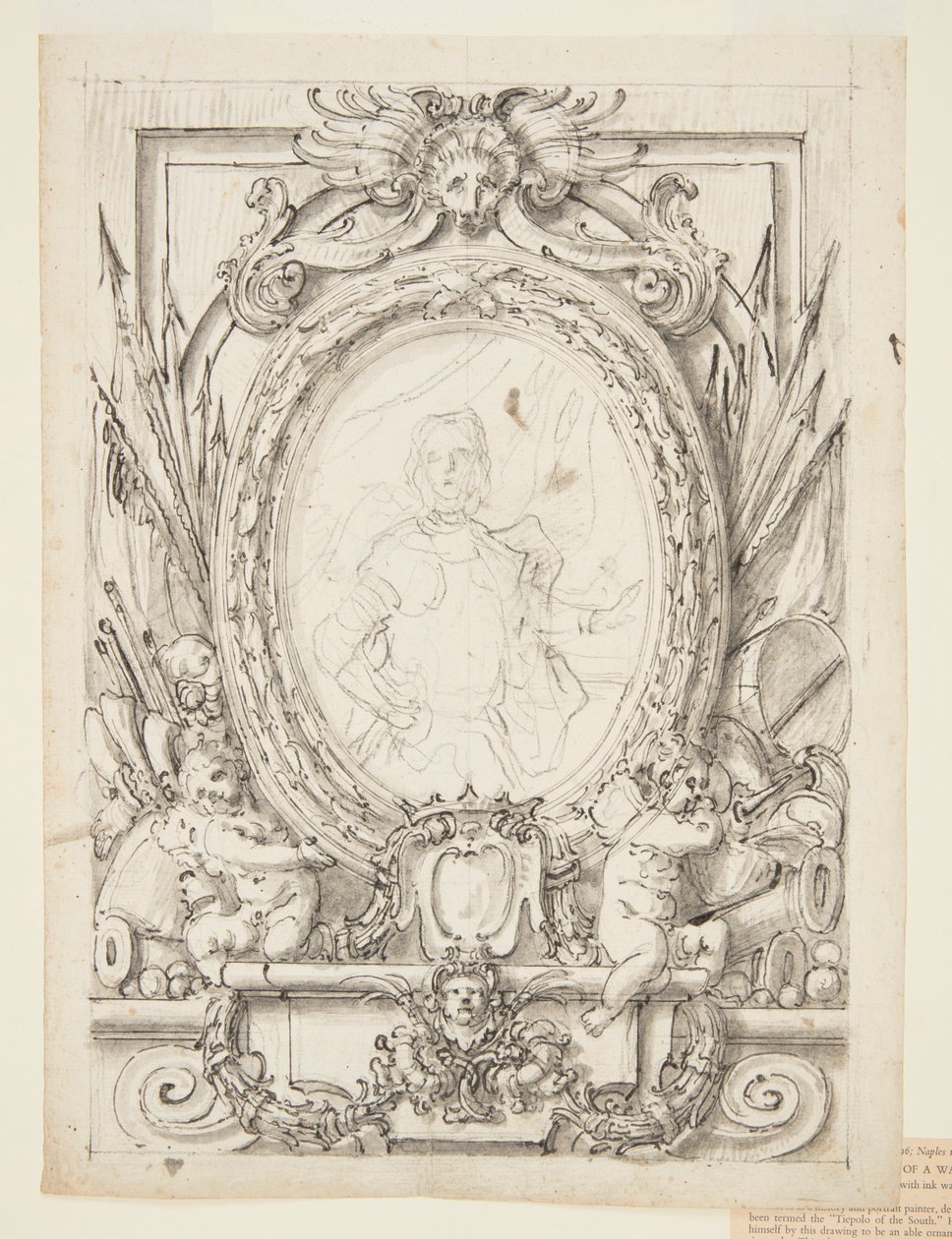 Progetto per un pannello con ritratto di un nobile da Francesco de Mura