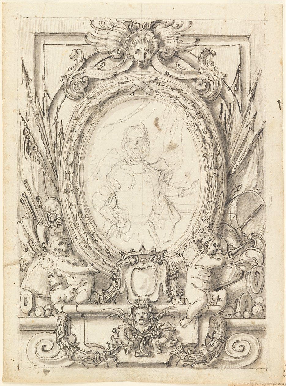Progetto di pannello con ritratto di nobiluomo da Francesco de Mura