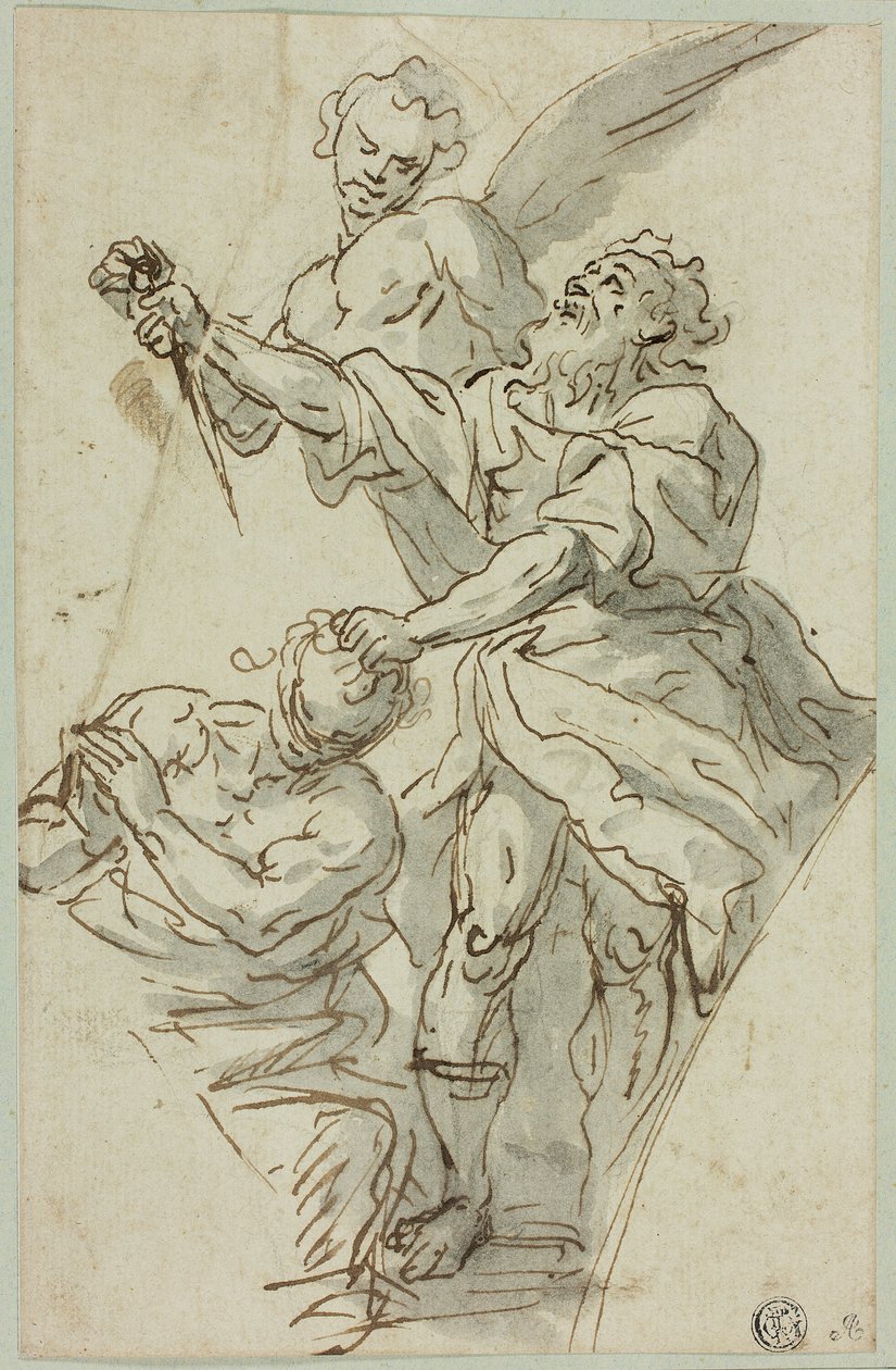 Schizzo del pennacchio con il sacrificio di Isacco da Francesco de Mura
