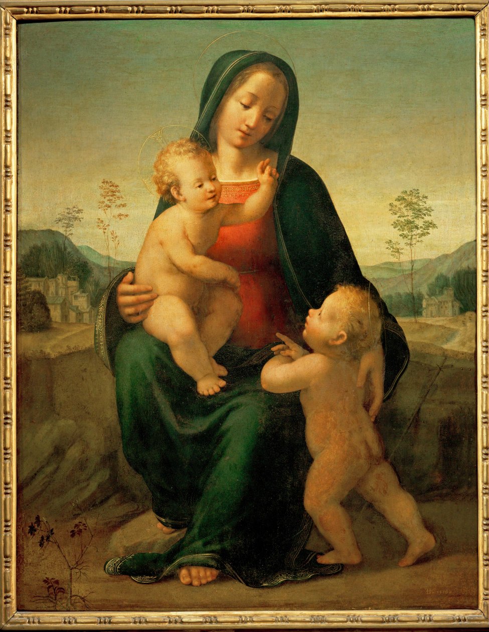 Madonna con bambino e Giovanni Battista (dipinto su tavola) da Francesco di Cristofano Franciabigio
