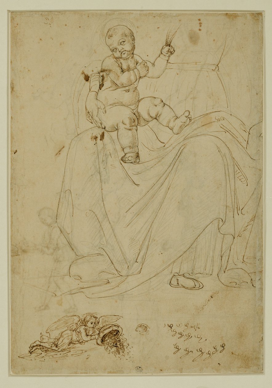 Gesù bambino sulle ginocchia della Vergine ... da Francesco di Simone (attr. to)