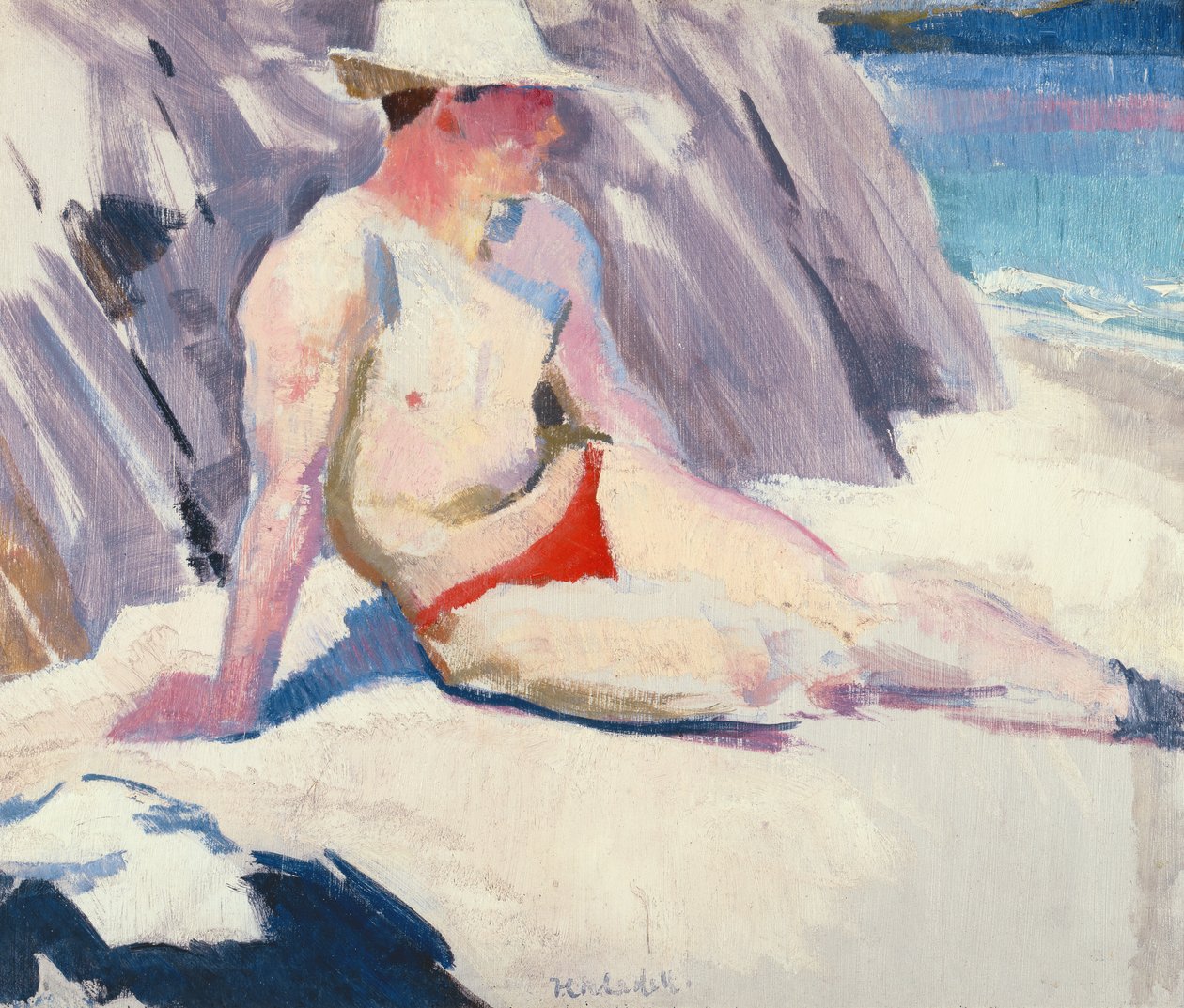 Bagnante al sole sulla spiaggia, Iona, 1928 da Francis Campbell Boileau Cadell