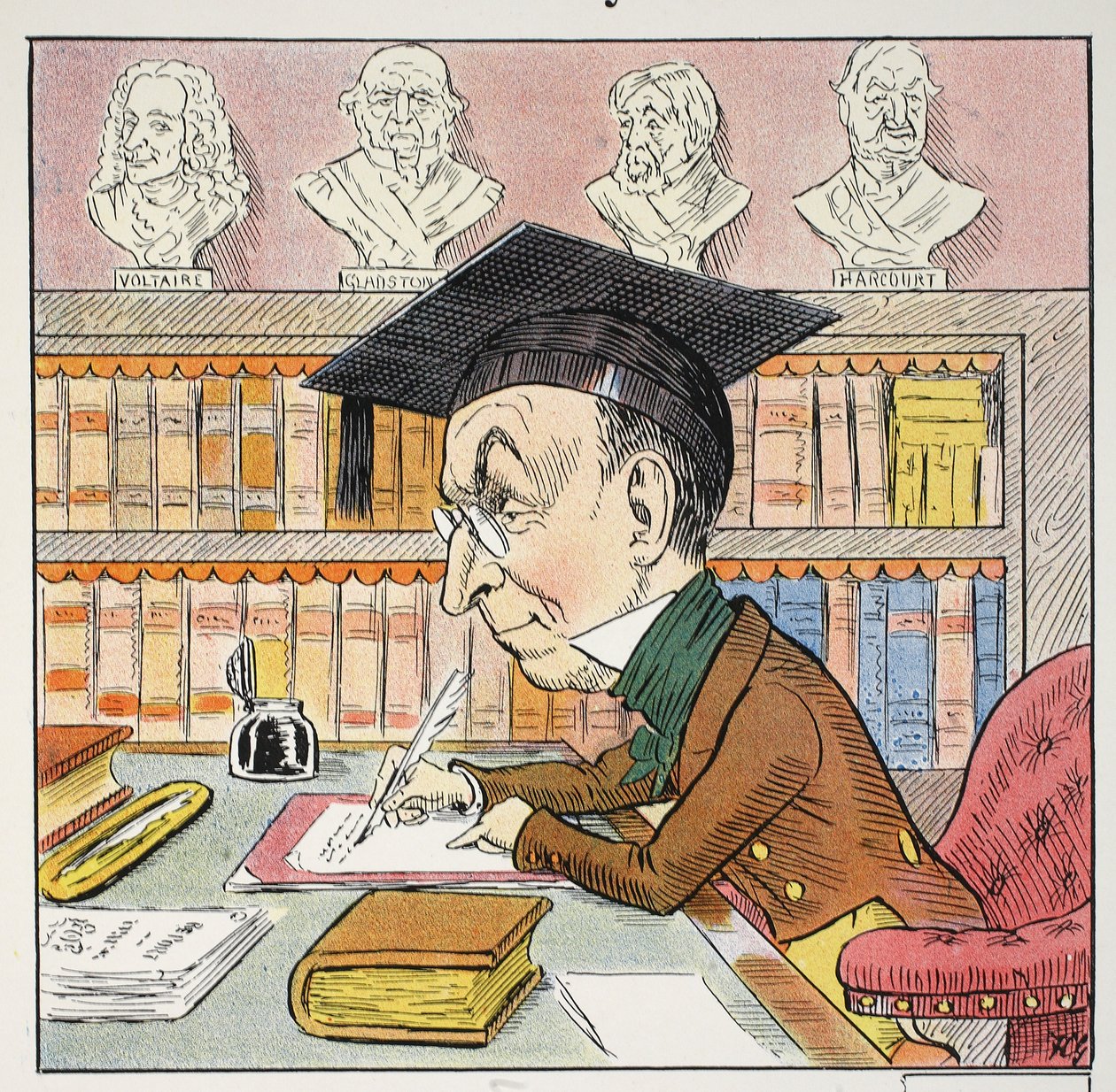 Il M Pyrean, illustrazione da The Struwwelpeter Alphabet, versi di Harold Begbie da Francis Carruthers Gould