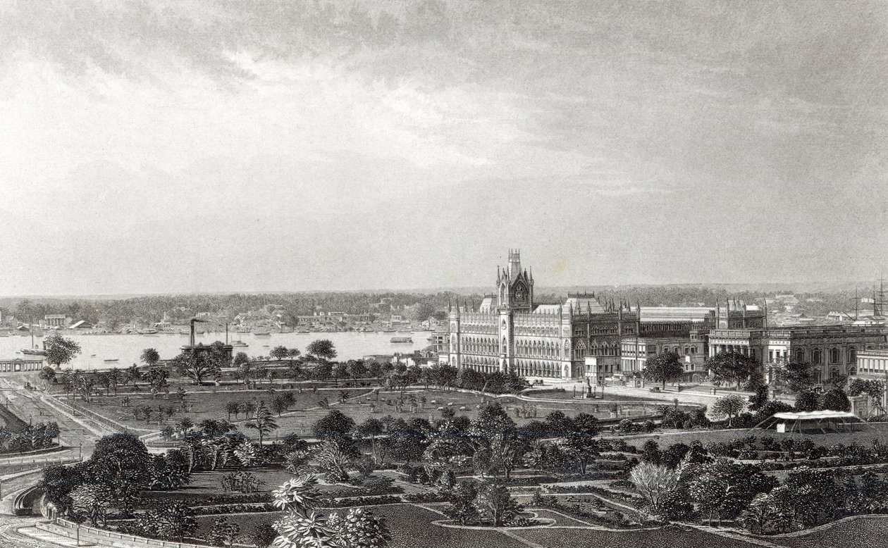 Calcutta, inciso da R. Dawson dopo una fotografia di Francis Frith, c.1860 da Francis Frith