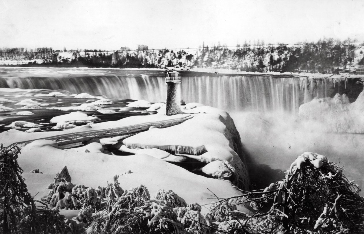Cascate del Niagara nella neve, c.1850-70 da Francis Frith