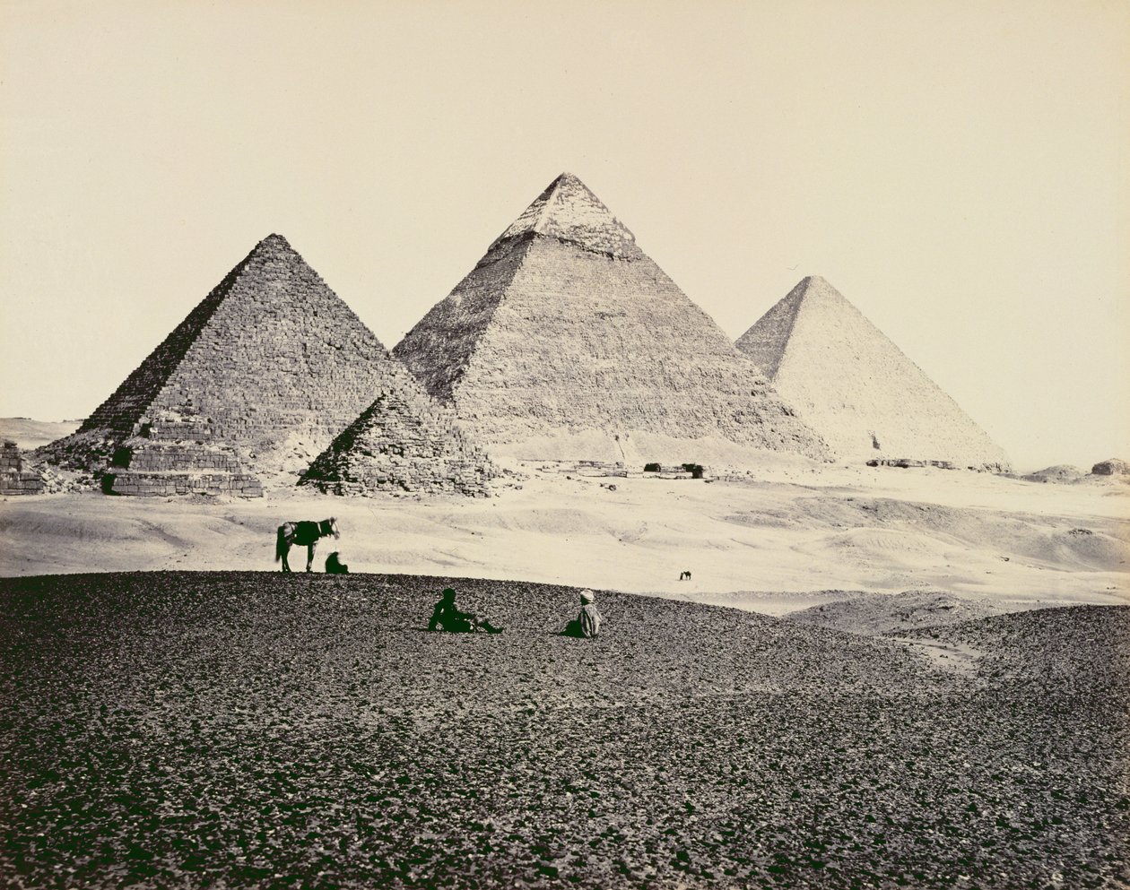 Le piramidi di El-Geezeh da sud-ovest, 1858 da Francis Frith