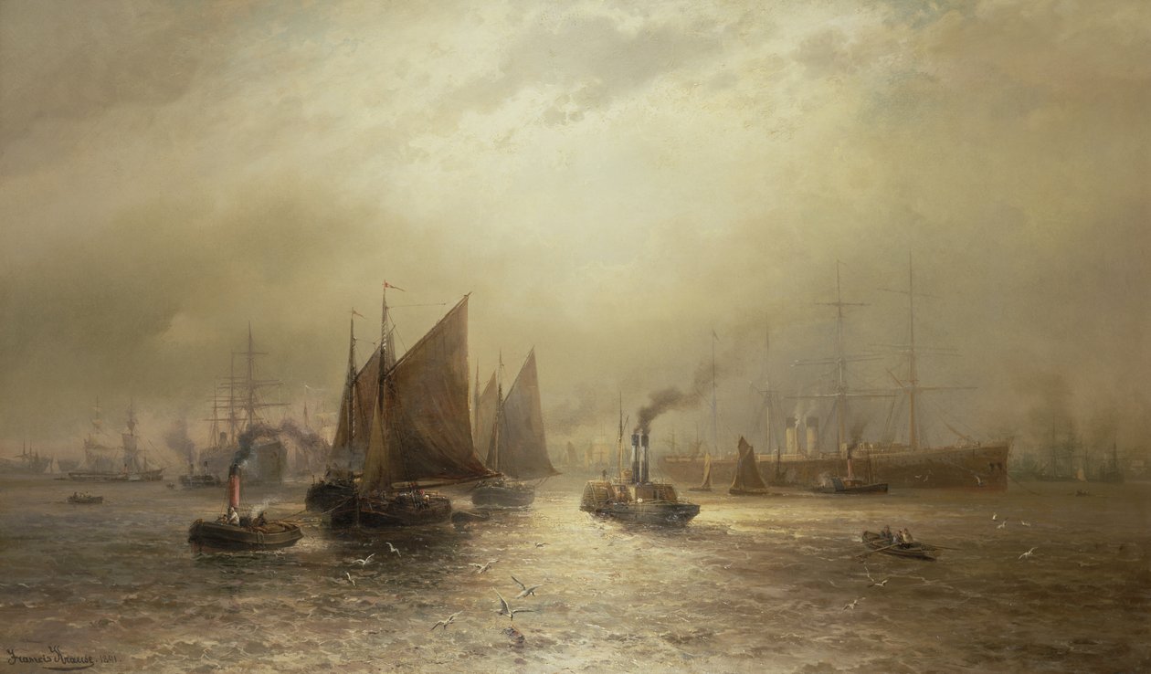 Una Mattina Intensa sul Fiume Mersey, 1891 da Francis Krause