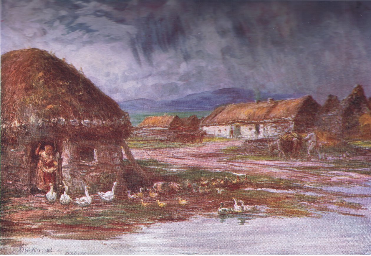 Un villaggio ad Achill, da Peeps at Many Lands: Ireland pubblicato da Adams & Charles, 1909 da Francis S. Walker