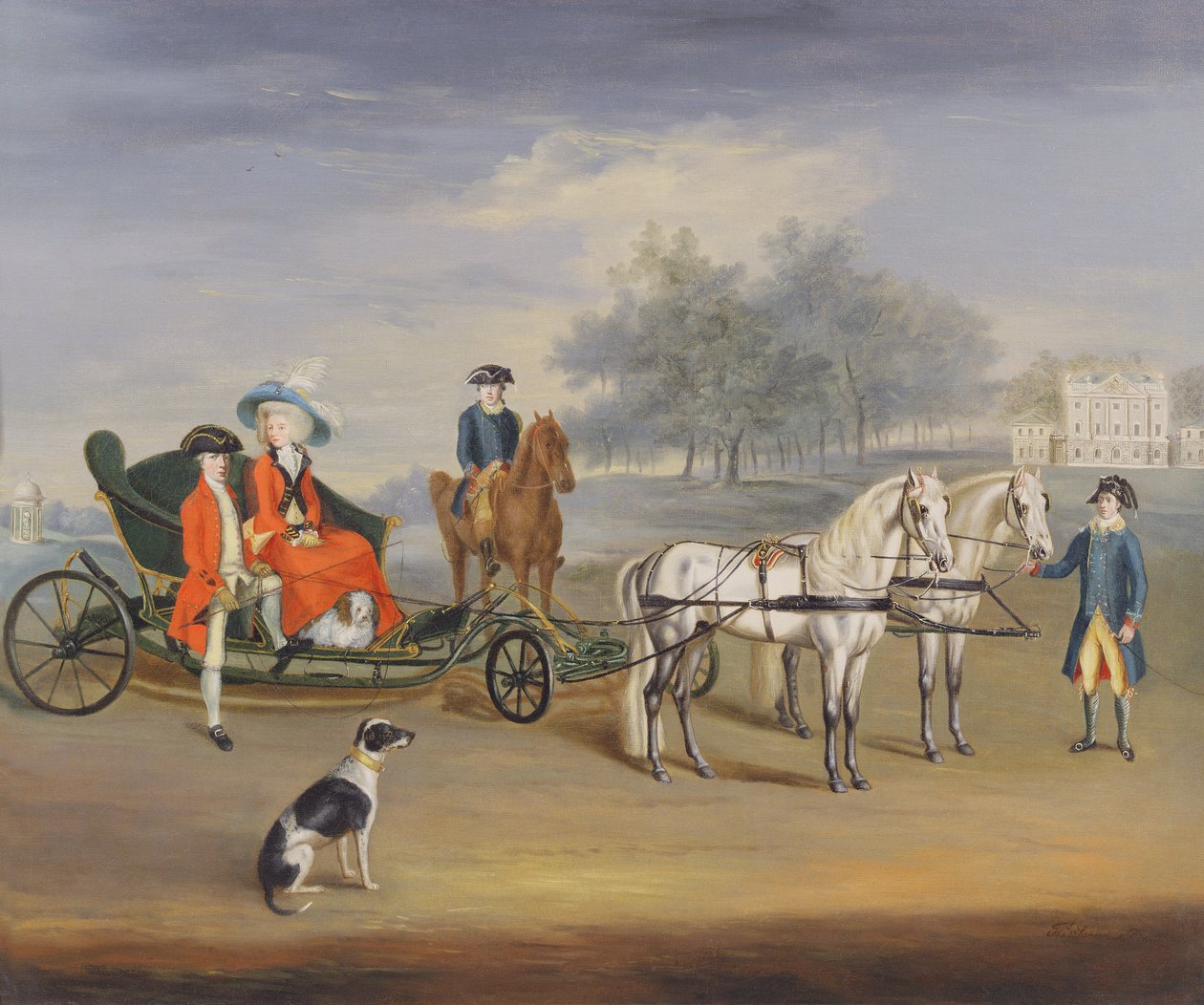 Edward Stratford, 2º conte di Aldborough, e sua moglie, Anne Elizabeth, nei giardini di Stratford Lodge, Baltinglass, contea di Wicklow, Irlanda, c.1787 da J. Francis Sartorius