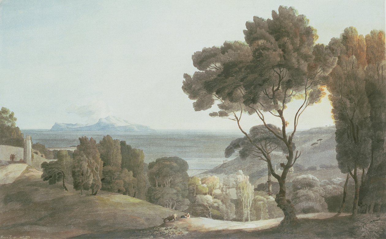 Paesaggio italiano, vista di Capri, 1784 da Francis Towne