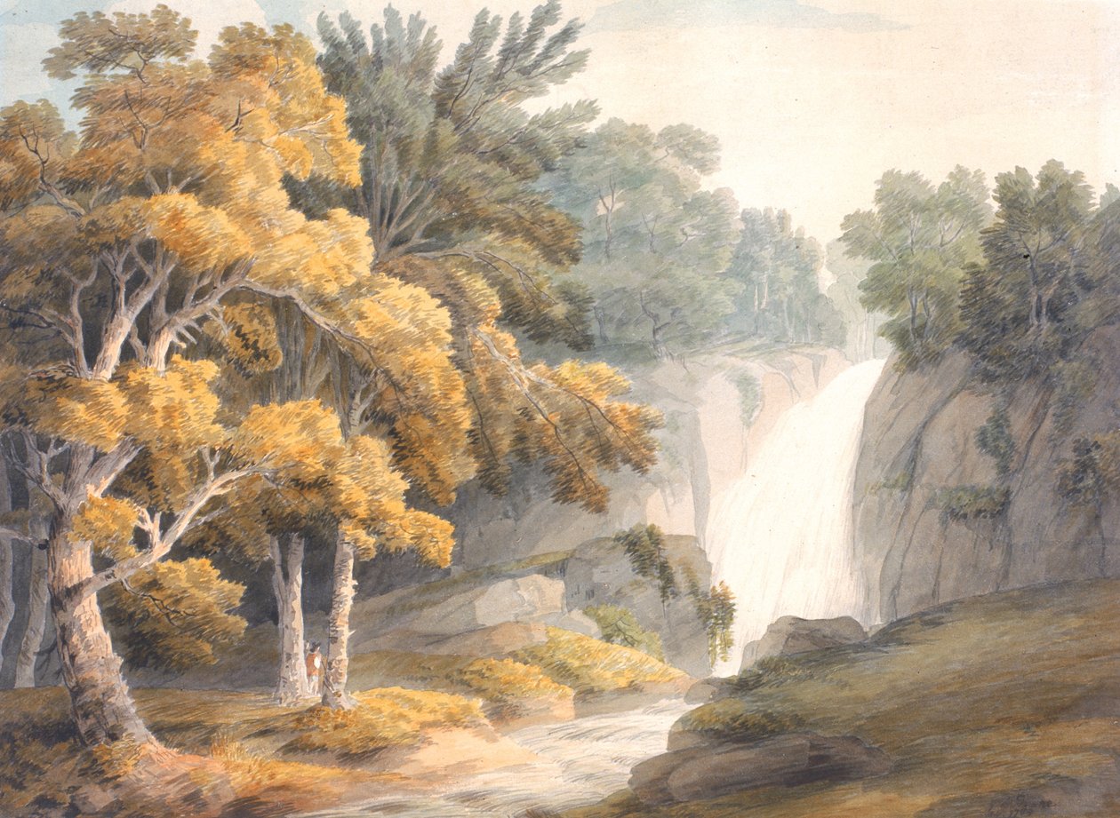 Paesaggio con cascata da Francis Towne