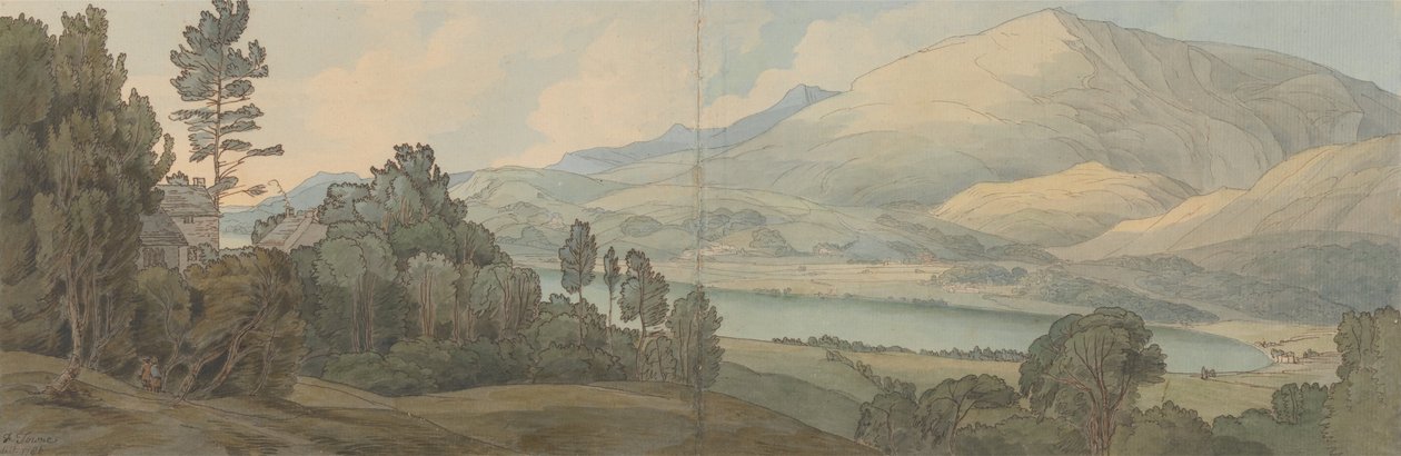 Vista del lago Coniston, Lancashire da Francis Towne