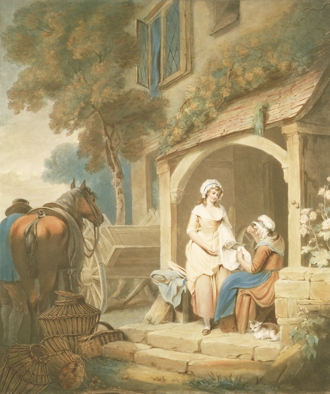 Ritorno dal mercato, inciso da W. Annis, pub. da Morgan und Pearce, 1803 (mezzotinto) da Francis Wheatley