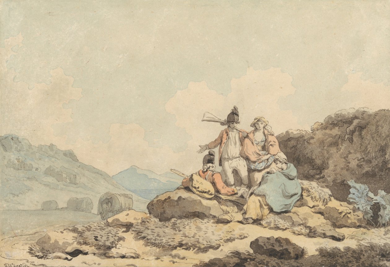 Soldati e contadine da Francis Wheatley