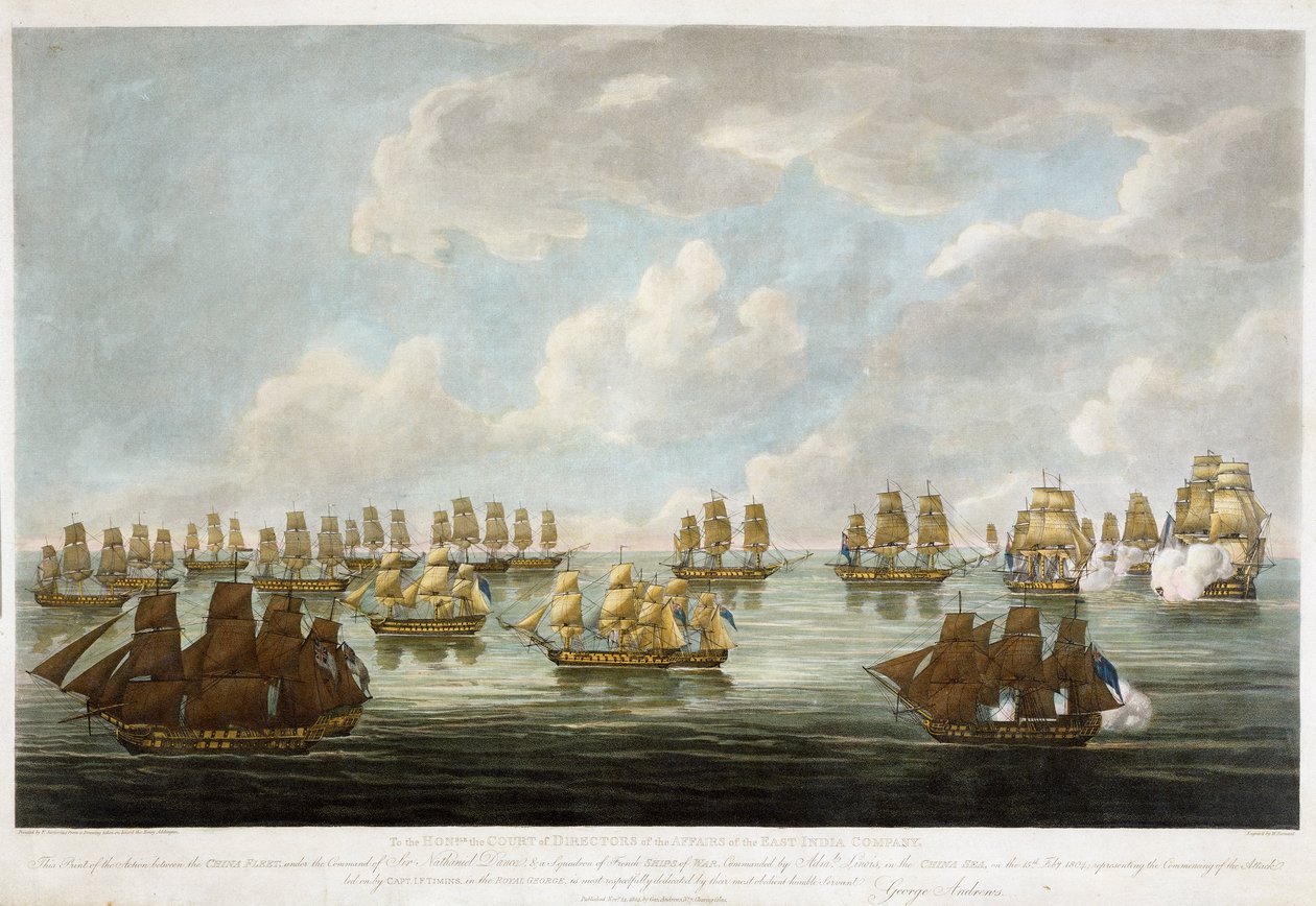 Azione tra la flotta cinese e uno squadrone francese il 15 febbraio 1804 da Francis (after) Sartorius