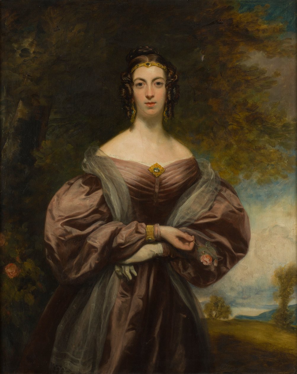 Ritratto a tre quarti di Jessie Duff con una rosa da Francis (follower of) Grant