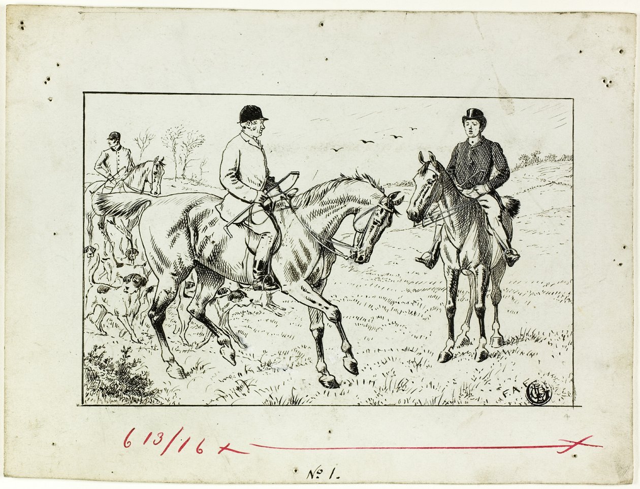 Tre cavalieri a caccia da Francis Arthur Fraser