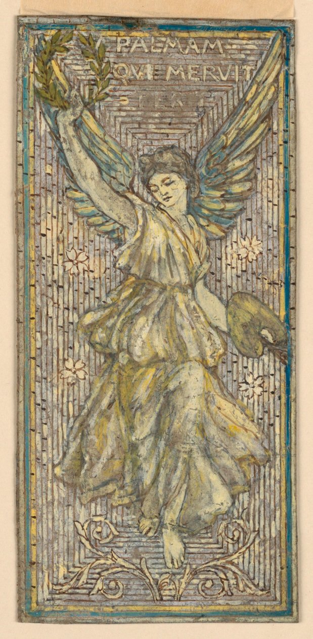 Design per Mosaico o Vetrata in Onore di un Pittore ("Palmam Qui Meruit Ferat") da Francis Augustus Lathrop