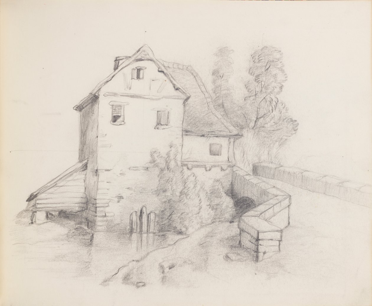 Casa del mulino vicino a un ruscello da Francis Augustus Lathrop