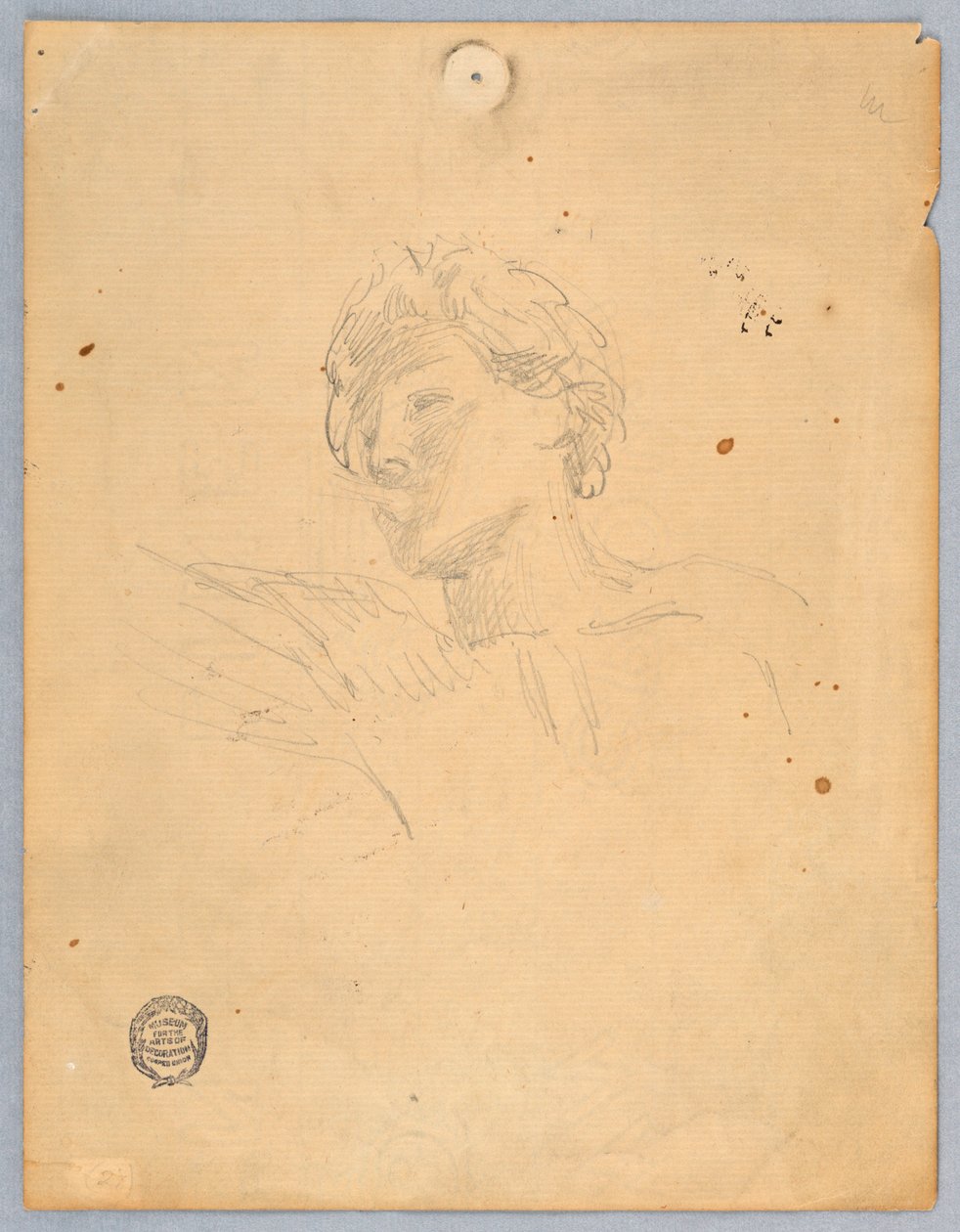 Schizzo per la testa di un angelo da Francis Augustus Lathrop