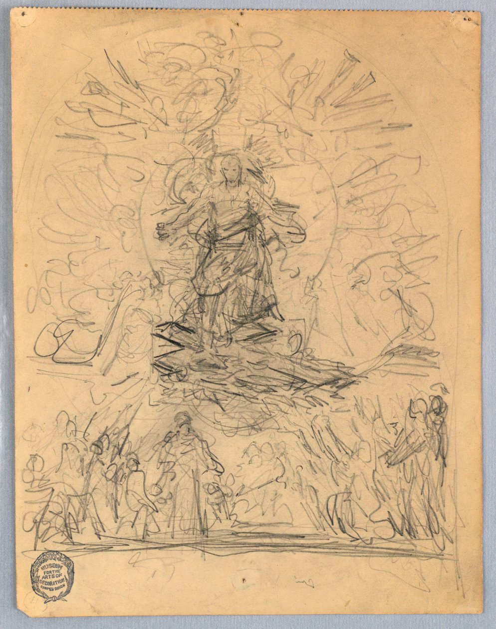 Schizzo di figura su una croce da Francis Augustus Lathrop