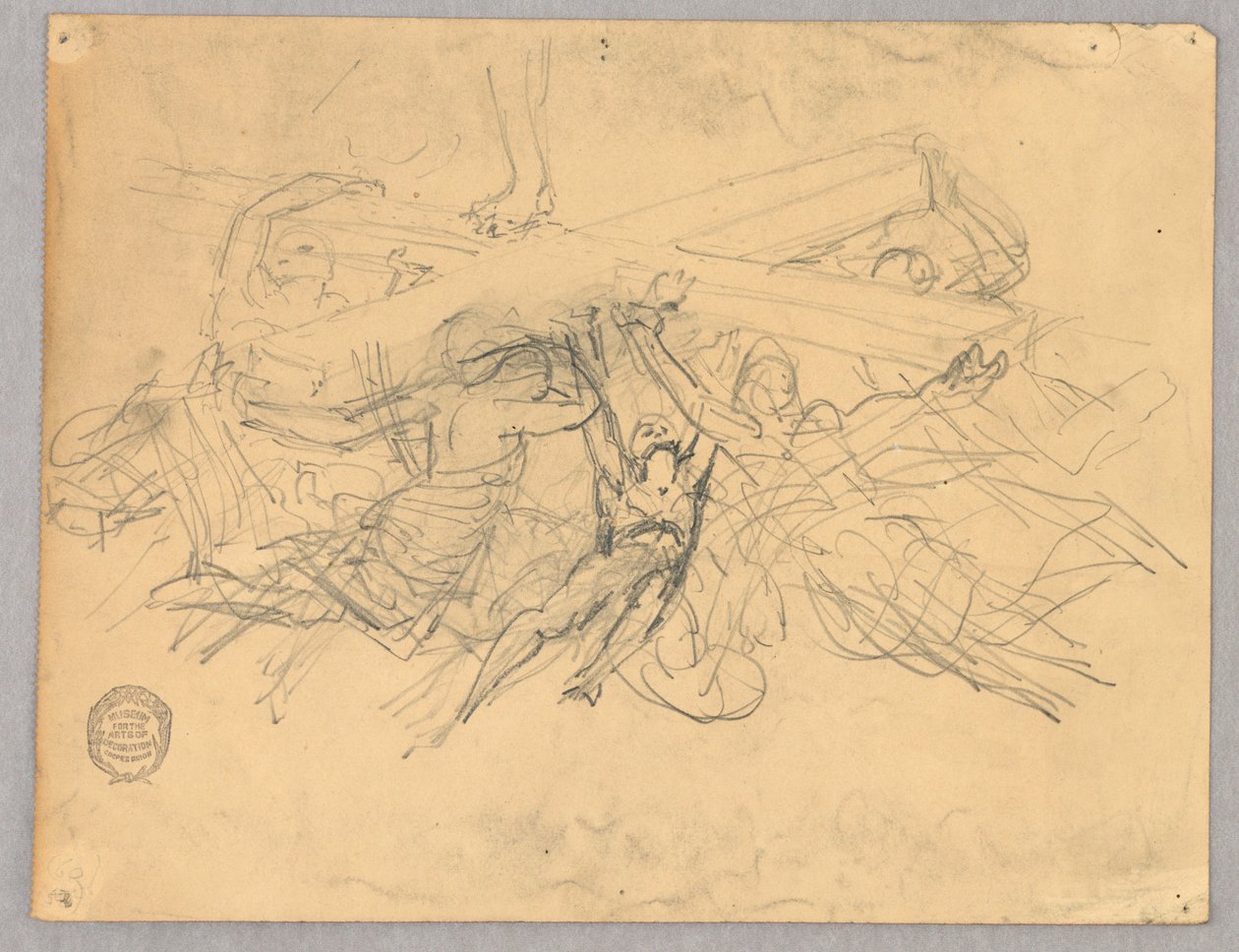 Schizzo di figure che portano una croce da Francis Augustus Lathrop