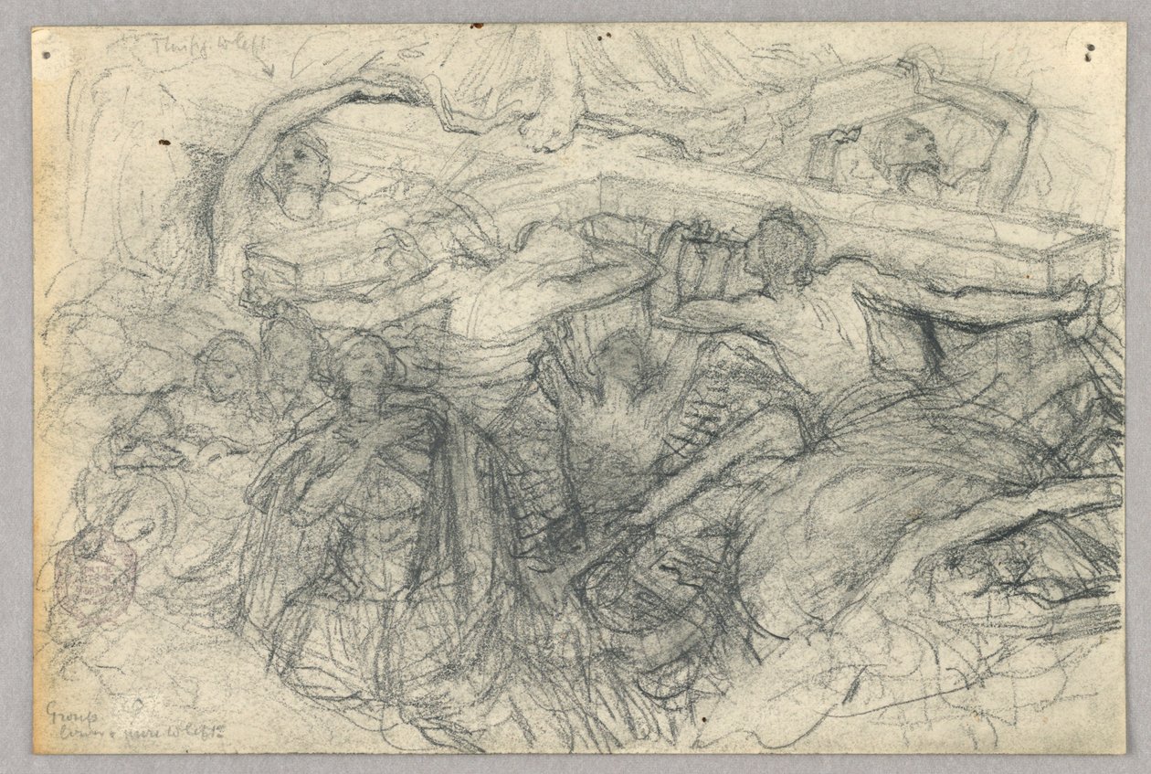 Schizzo di figure che portano una croce da Francis Augustus Lathrop