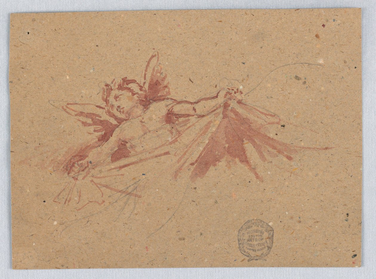 Schizzo di putti con drappeggio da Francis Augustus Lathrop