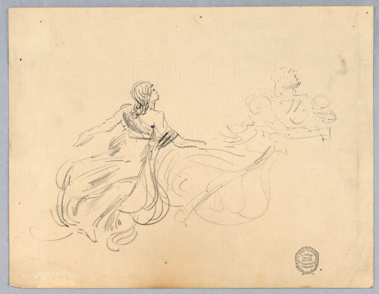 Schizzo di due figure femminili da Francis Augustus Lathrop