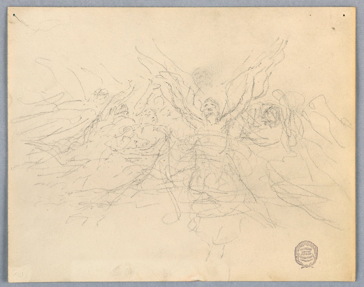 Schizzo di angeli adoranti da Francis Augustus Lathrop