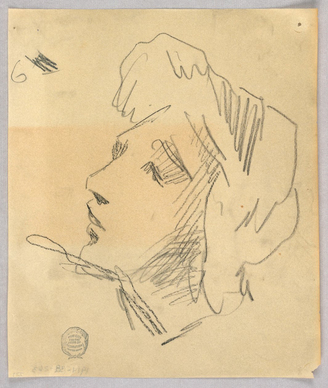 Schizzo della testa di una donna da Francis Augustus Lathrop