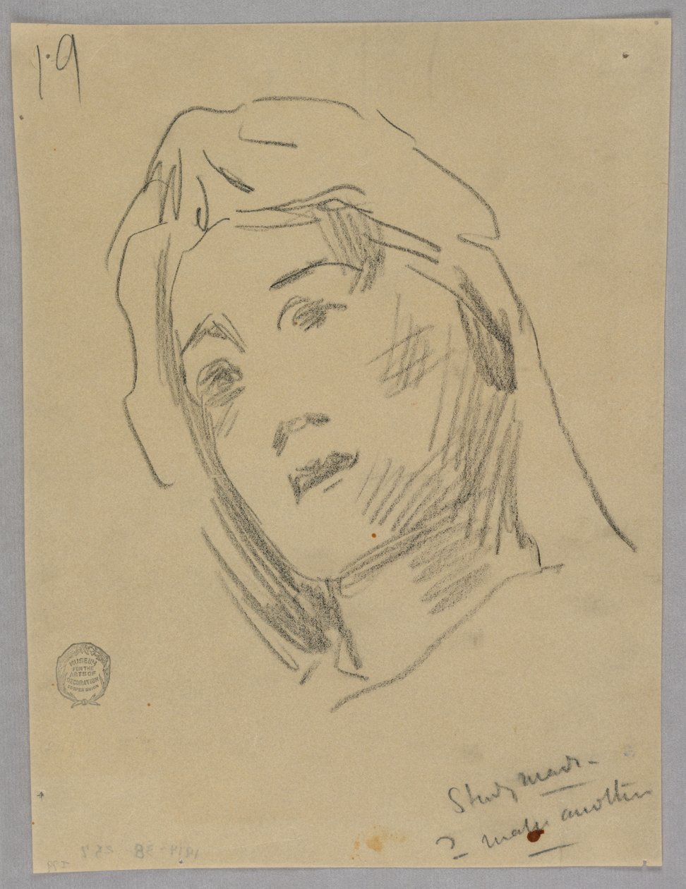 Schizzo della Testa di una Donna da Francis Augustus Lathrop
