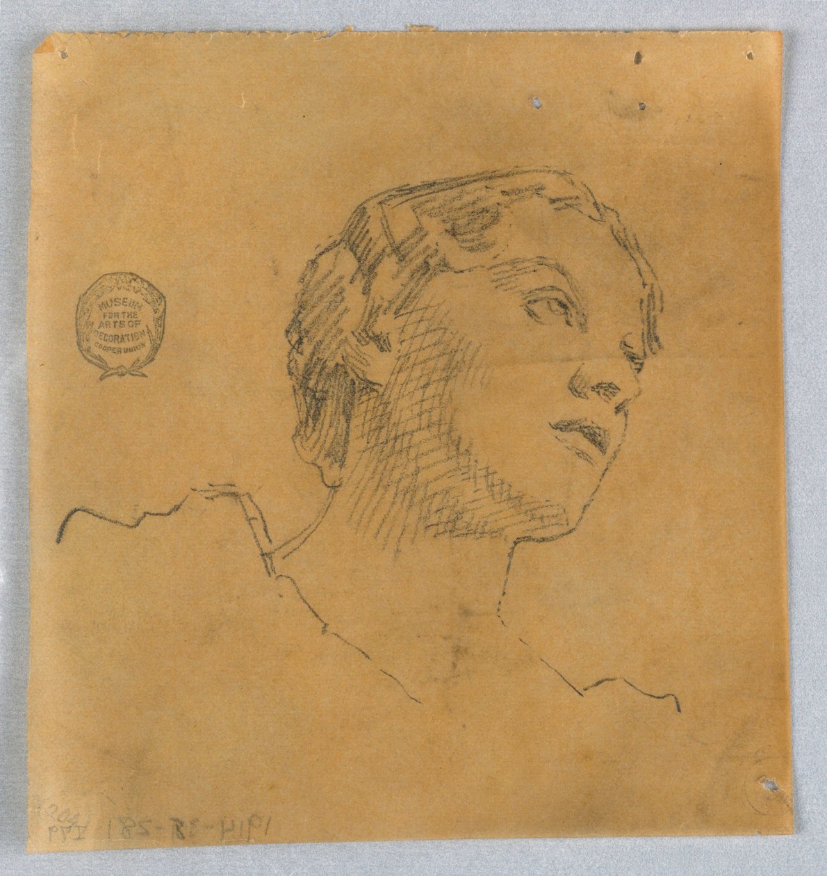 Schizzo della testa di una donna da Francis Augustus Lathrop