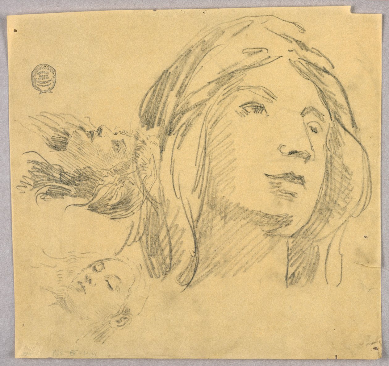 Schizzi di tre teste da Francis Augustus Lathrop