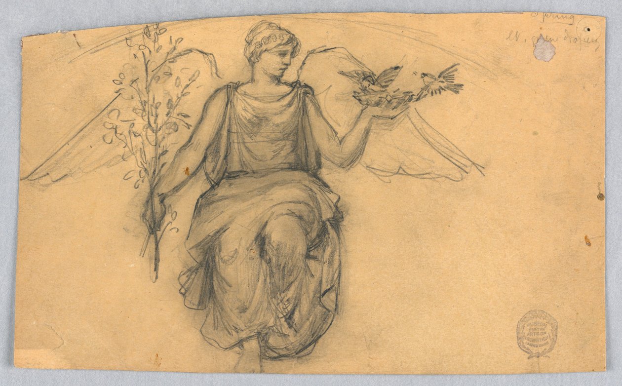 Primavera, schizzo di figura alata da Francis Augustus Lathrop