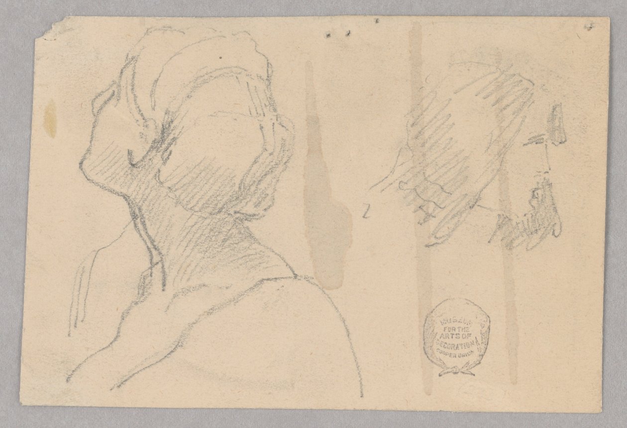 Due schizzi della testa di una donna da Francis Augustus Lathrop