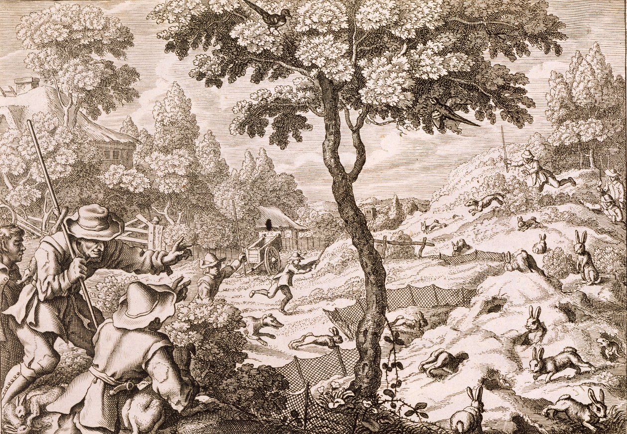 Cony Catching, inciso da Wenceslaus Hollar, 1671 da Francis Barlow