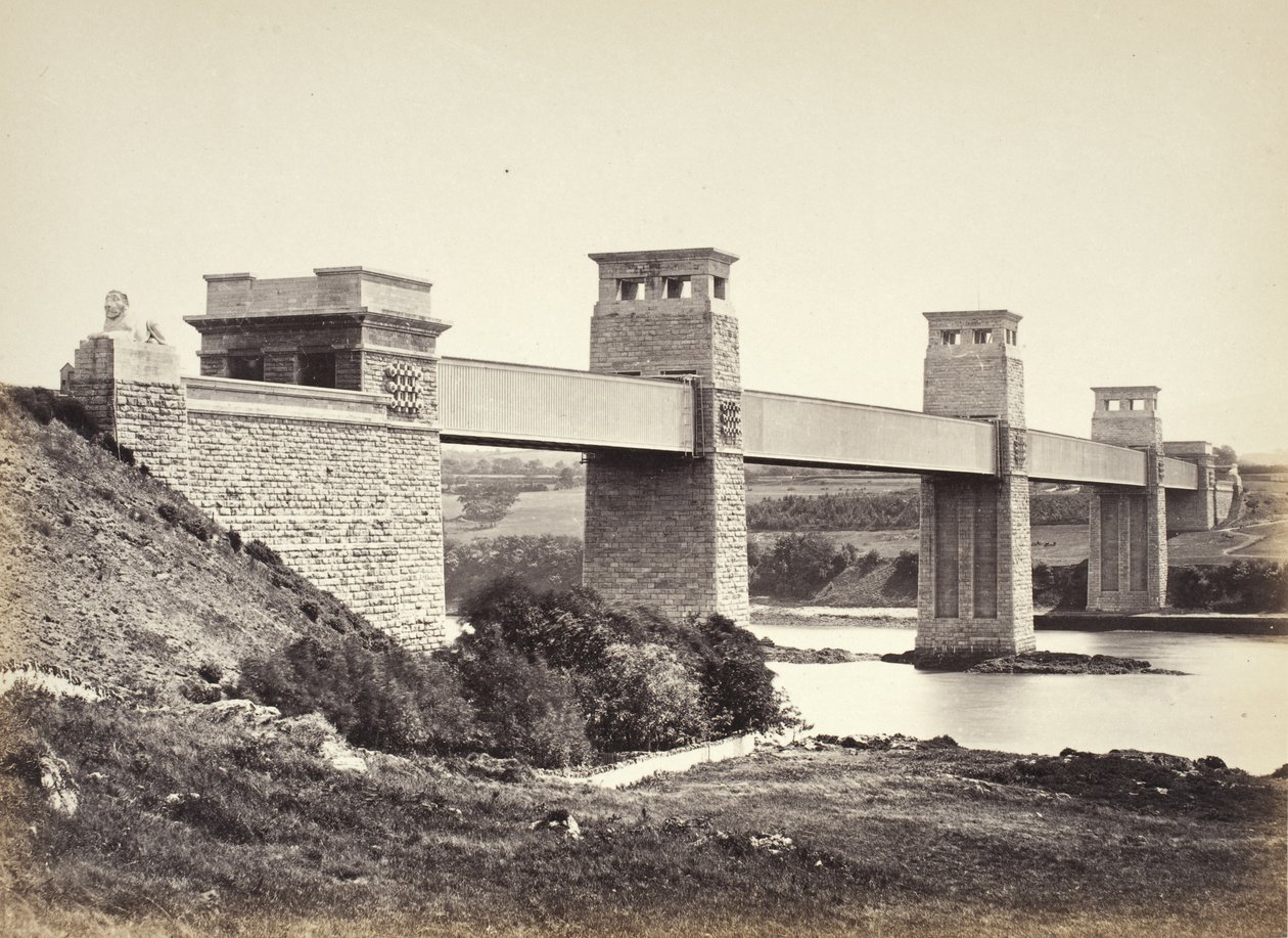 Bangor, il ponte Britannia, da Anglesey (258) da Francis Bedford