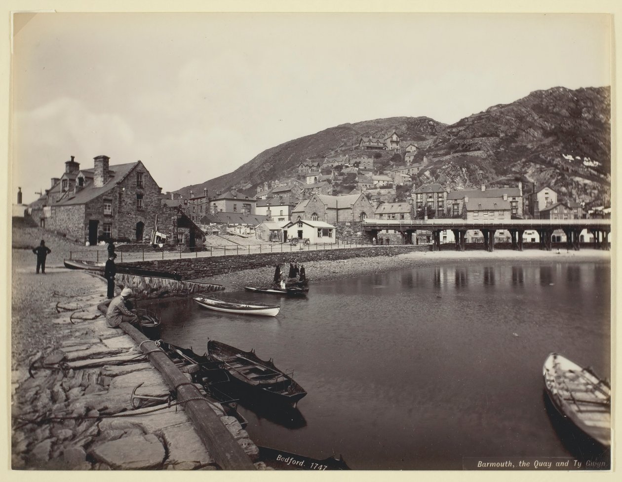 Barmouth, il molo e Ty Gwyn, 1860-94 da Francis Bedford