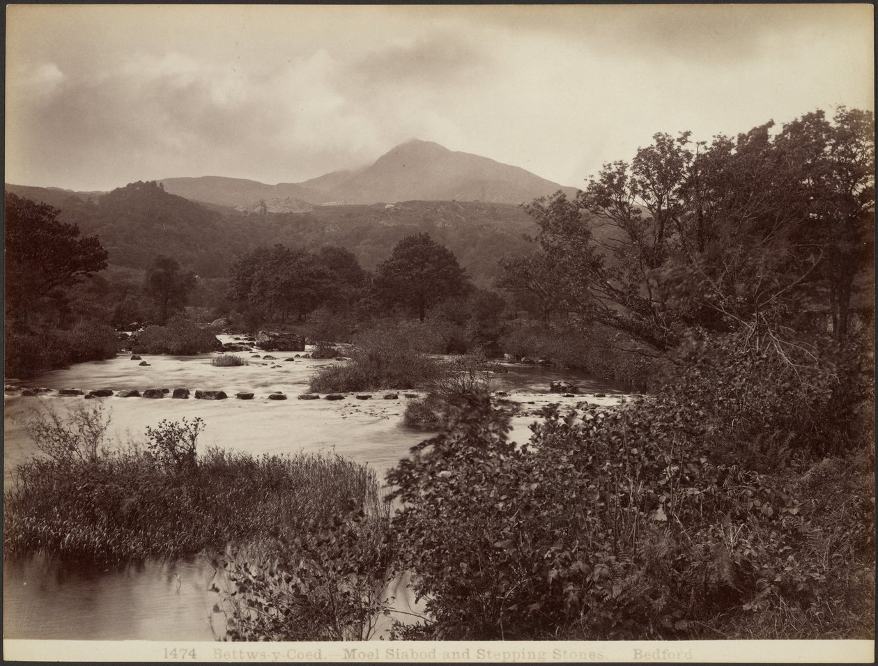 Bettws-y-Coed. Moel Siabod e pietre di guado da Francis Bedford