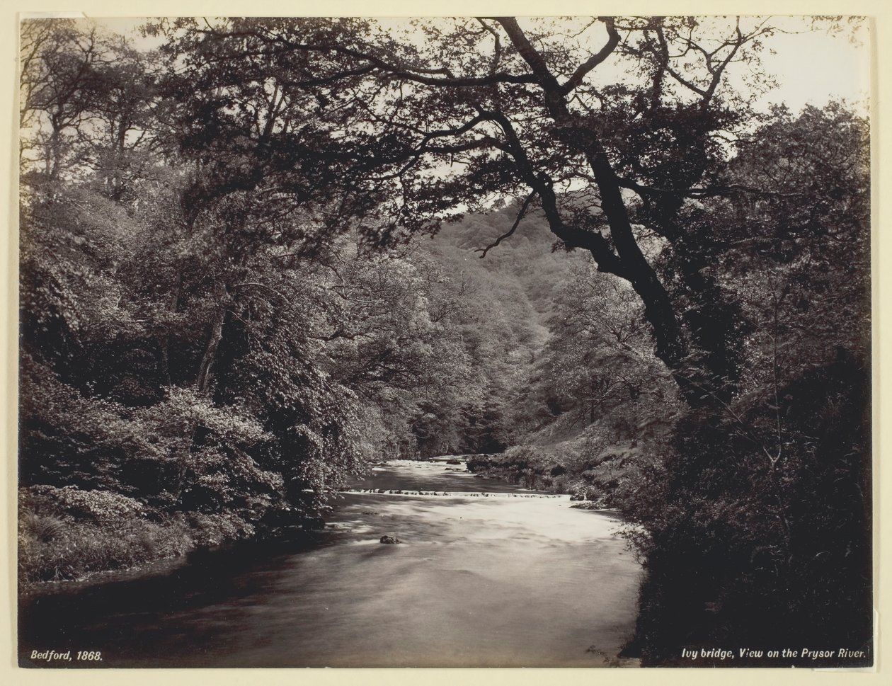 Ponte Ivy, Vista sul fiume Prysor, 1860-94 da Francis Bedford