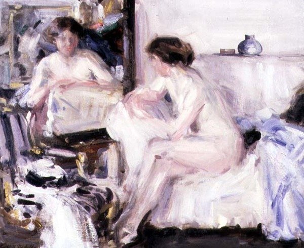 Nudo seduto su un divano da Francis Campbell Boileau Cadell