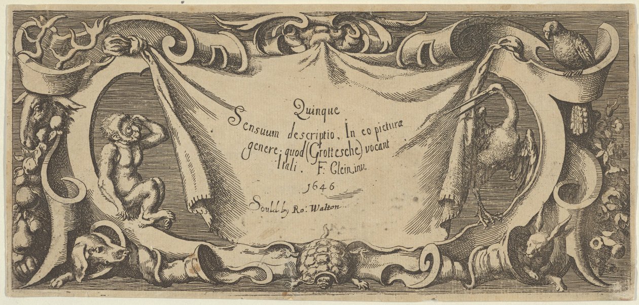 Tavola del titolo, da Quinque Sensuum Five Senses da Francis Cleyn