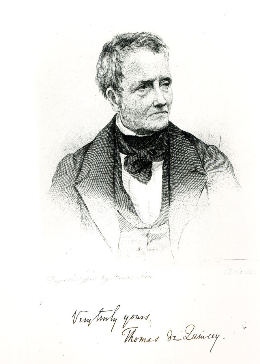 Thomas de Quincey (1785-1859), da una fotografia dagherrotipo di Howie da Francis Croll
