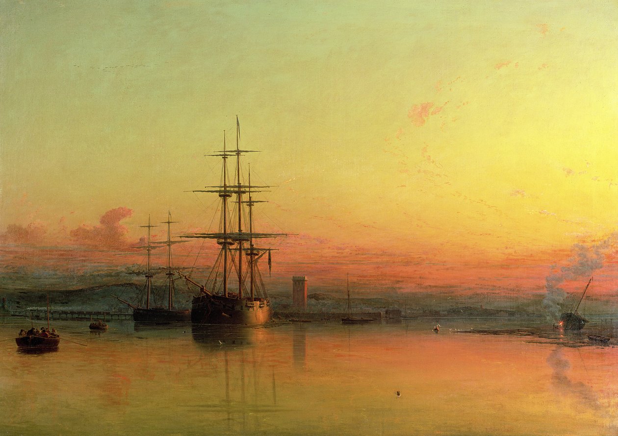 Calma piatta - Tramonto sulla baia di Exmouth da Francis Danby