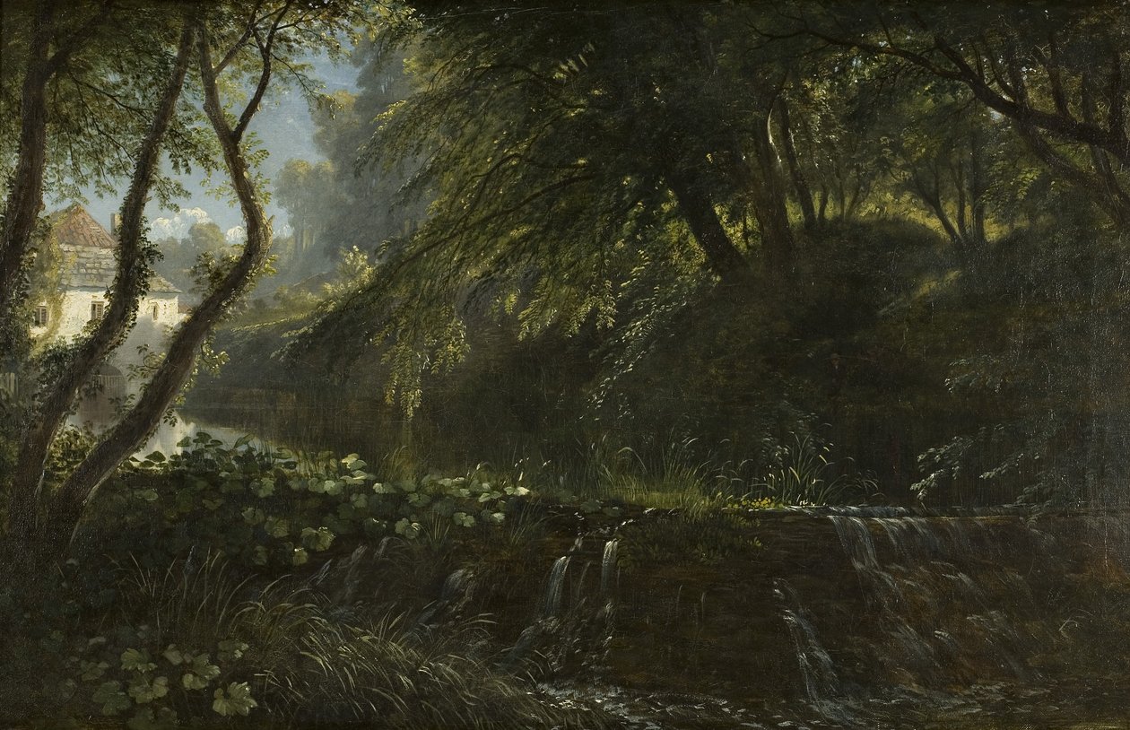 Scena Fluviale con Diga e Mulino, c.1823 da Francis Danby