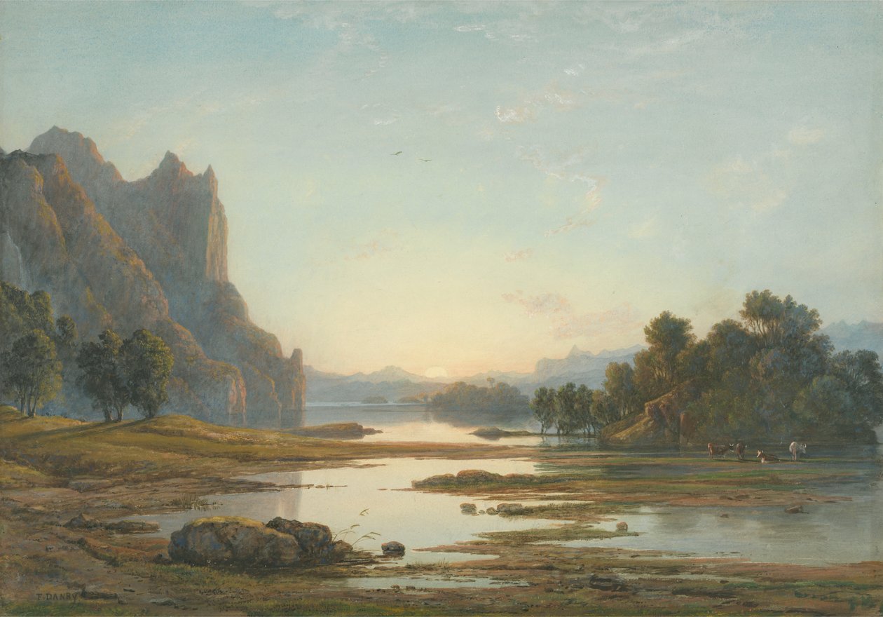 Tramonto su un Paesaggio Fluviale da Francis Danby